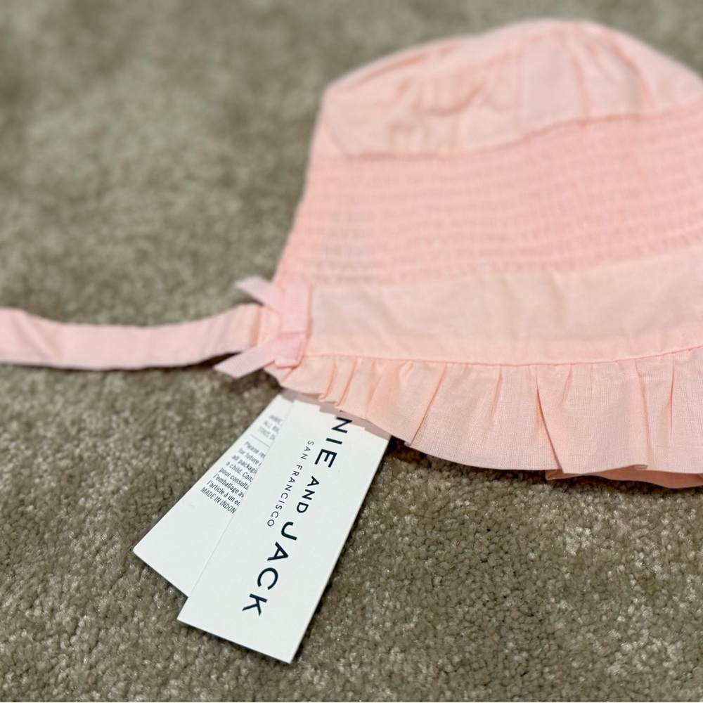 Janie and Jack Light Pink Ruffled Baby Hat